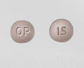 Closeup Image of Oxycontin Op 15 mg tablet