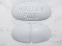 Close up of Hydrocodone 10-500mg tablet