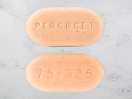 Close up of Percocet 7.5-325mg tablet